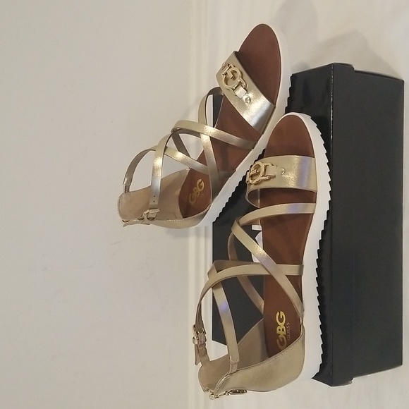GBG Guess Metallic Gold Gladiator Sandal - Picture 2 of 6